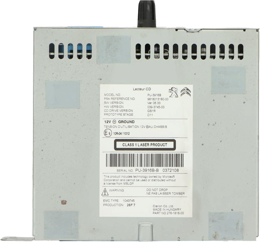 CLARION PU-3916B 9818013180 039-3745-00 1623346680 RP 1629118180