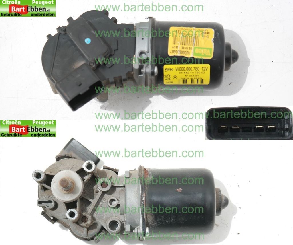 MOTOR LOS/ 4 PINS STEKKER/ VALEO 471303 53557002 53565602/ 9644210780 964421078002 W000.000.780/ 8974->/ ZIE 6405L1